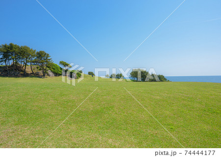 5月晴れの美しい種差海岸の写真素材 5月晴れの美しい種差海岸の写真素材 74444177