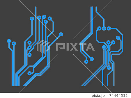 電子回路基板の配線のイメージイラストのイラスト素材