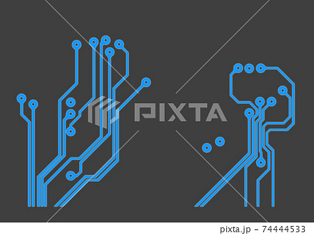 電子回路基板の配線のイメージイラストのイラスト素材