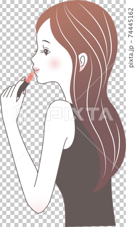 應用口紅的女人 74445162