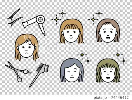 30多歲和40多歲的女性美容院的圖像插圖材料 30多歲和40多歲的女性美容院的圖像插圖材料 74446412