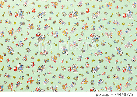 鯉のぼりと兜のイラスト　和柄 74448778