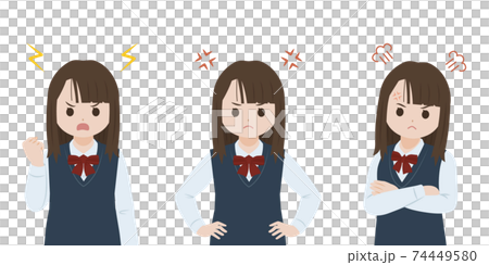 学生 女子生徒 美少女 怒る 激怒 表情 ポーズ 上半身 イラスト素材 学生 女子生徒 美少女 怒る 激怒 表情 ポーズ 上半身 イラスト素材 74449580