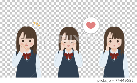 学生 女子生徒 美少女 恥ずかしい 照れる ポーズ 上半身 イラスト素材 学生 女子生徒 美少女 恥ずかしい 照れる ポーズ 上半身 イラスト素材 74449585