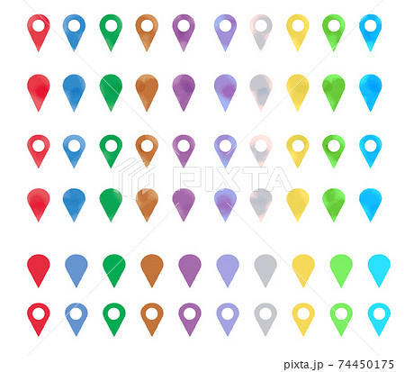 地図の現在地を表すピンのマークのイラストのイラスト素材