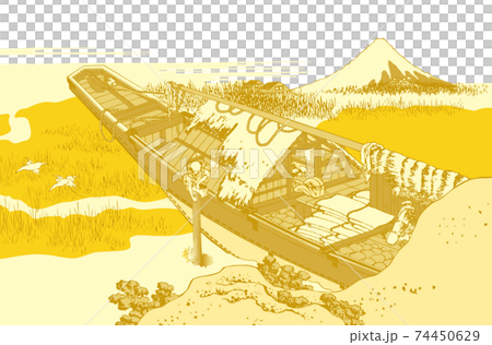 Katsushika Hokusai image Joshu Ushibori gold white background 74450629
