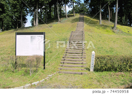 木が茂る蛭子山1号墳の正面／与謝野町立古墳公園（京都府与謝郡与謝野町） 74450958