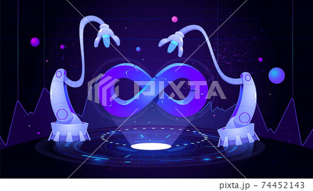 Cartoon illustration of DevOps concept 74452143
