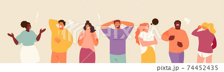 People experiencing stress and negative emotions 74452435