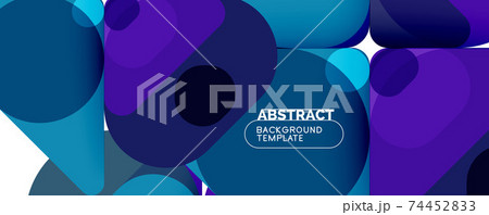 Modern geometric round shapes and dynamic lines, abstract background. Vector illustration for placards, brochures, posters and banners 74452833