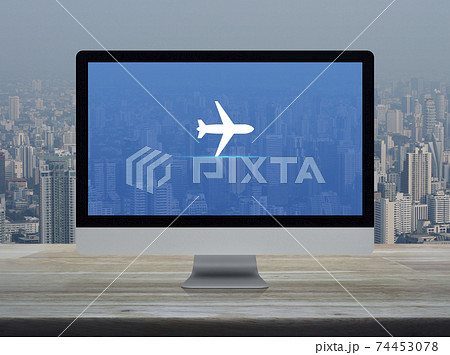 Business airplane transportation online concept Business airplane transportation online concept 74453078