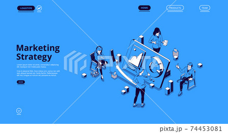 Vector landing page for marketing strategy 74453081
