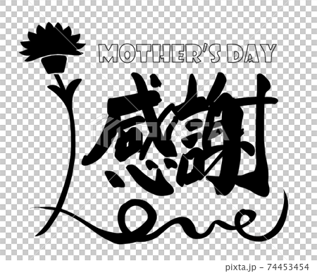筆文字　感謝（カーネーション Love） .n 74453454