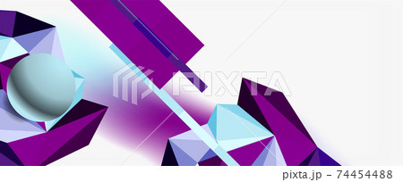 Trendy 3d geometric composition, design template for business or technology presentation, internet poster or web brochure cover Trendy 3d geometric composition, design template for business or technology presentation, internet poster or web brochure cover 74454488