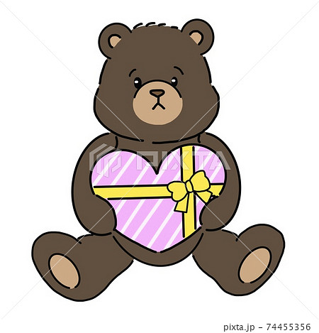 プレゼントを抱いたクマのイラスト素材 プレゼントを抱いたクマのイラスト素材