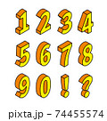 アイソメトリックな数字　ナンバー　number　3d　カラフル 74455574
