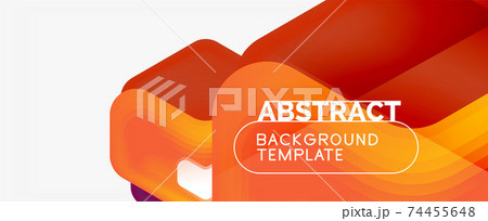 Vector 3d arrow geometric composition, abstract background for business or technology presentation, internet poster or web brochure cover, wallpaper 74455648