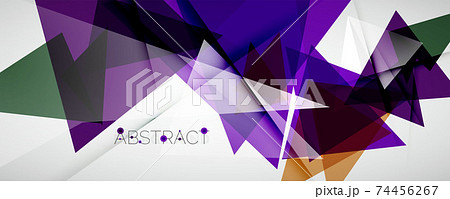 Geometric abstract background. Color triangle shapes. Vector illustration for covers, banners, flyers and posters and other designs 74456267