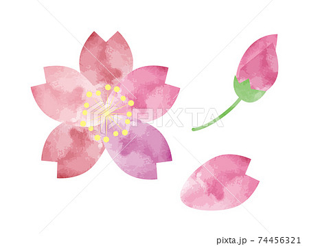 春の桜 花びら 水彩風のイラスト素材 春の桜 花びら 水彩風のイラスト素材