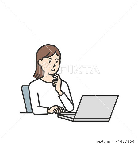 ノートパソコンを操作する人のイラスト素材