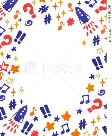 ドローイングの宇宙 音符のベクターイラスト背景素材のイラスト素材