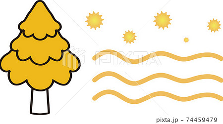 花粉のイメージ スギ 花粉症 アイコン イラストのイラスト素材