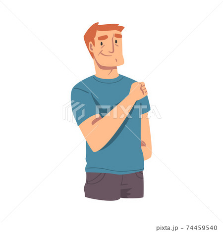 Cheerful Young Man Wearing Casual Clothes Flat Style Vector Illustration Cheerful Young Man Wearing Casual Clothes Flat Style Vector Illustration 74459540