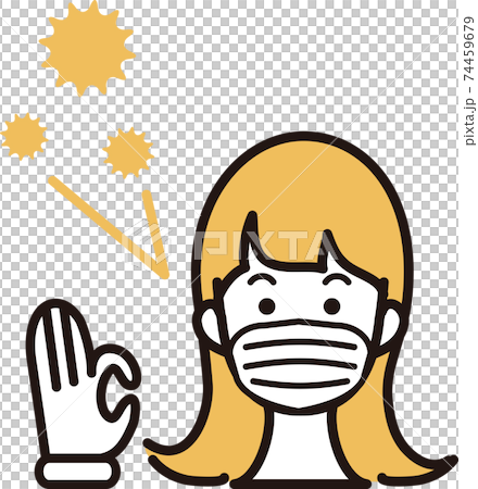 Mask female pollen virus disease prevention hay fever icon illustration 74459679