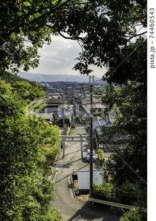 壺井八幡宮から壺井集落を望む 大阪府羽曳野市 壺井八幡宮から壺井集落を望む 大阪府羽曳野市 74460543