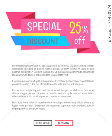 Special Discount 25 Off Promo Web Poster Vector 74460574
