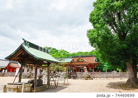 松平家・徳川家の守護神、伊賀八幡宮の拝殿〈愛知県岡崎市〉 松平家・徳川家の守護神、伊賀八幡宮の拝殿〈愛知県岡崎市〉 74460699