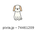 正面を向いて座る犬のイラスト（カラー3） 74461209