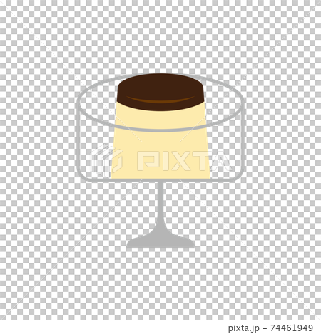 Illustration of pudding and dessert cup 74461949