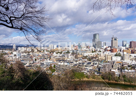 仙台市 中心部 高層ビル群の写真素材