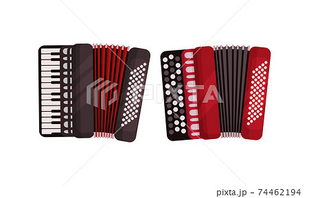 Accordion As Box Shaped Musical Instrument With のイラスト素材