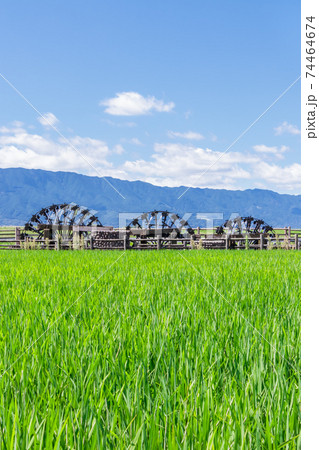 菱野の三連水車（夏）　福岡県朝倉市 74464674