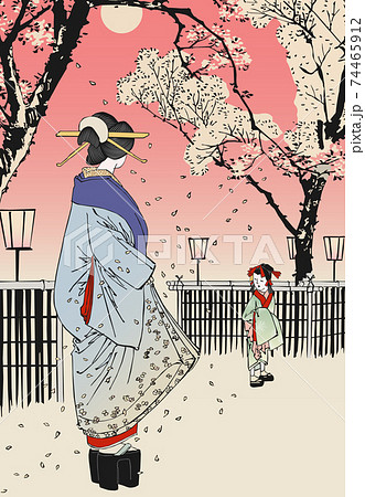 月岡芳年　月百姿「廓濃月」くるわのつき 74465912