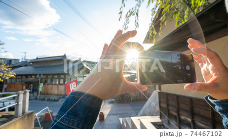 飯坂温泉　町並み　福島県福島市飯坂地域にある歴史のある温泉　東北を代表する名泉 74467102
