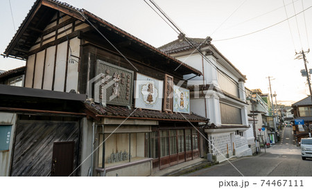 飯坂温泉　町並み　福島県福島市飯坂地域にある歴史のある温泉　東北を代表する名泉 74467111