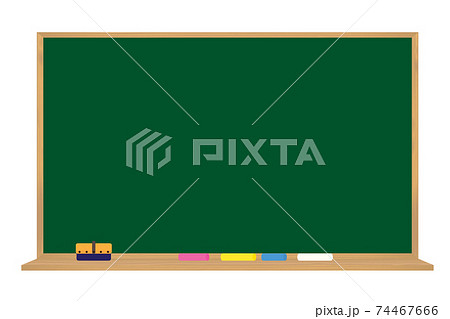 学校の黒板 チョークと黒板消し Blackboard Chalk And Eraser Schoolのイラスト素材