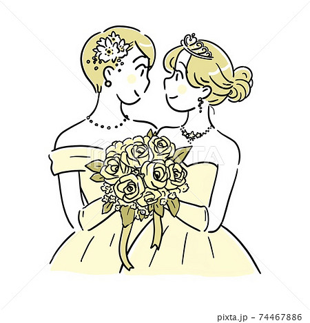 女性同士の同性婚　結婚式 74467886