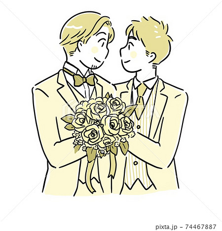 男性同士の同性婚　結婚式 74467887