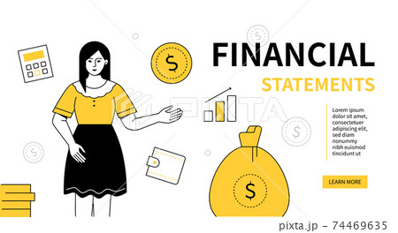 Financial statements - line design style web banner 74469635