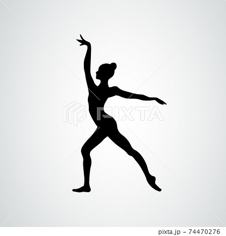 Creative silhouette of gymnastic girl. Art gymnastics dancing woman, vector illustration Creative silhouette of gymnastic girl. Art gymnastics dancing woman, vector illustration 74470276