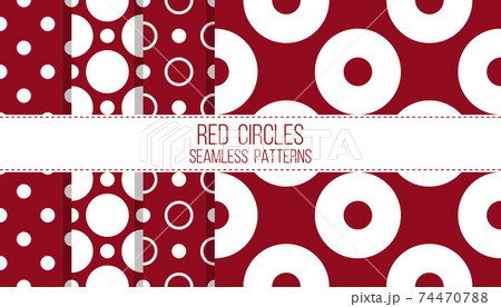 red circles, seamless patterns set 74470788