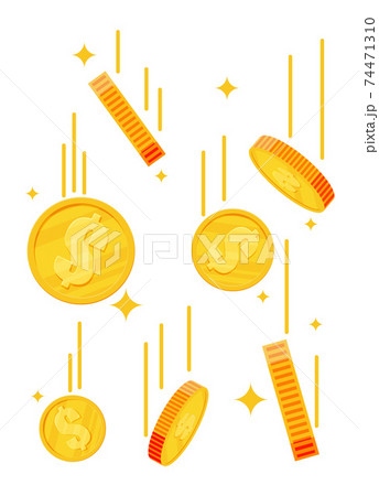 Falling gold coins. Money rain. 74471310