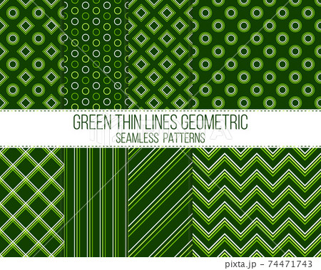 green thin lines geometric seamless patterns set green thin lines geometric seamless patterns set 74471743