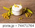 organic linden skincare cream cosmetic jar 74471764