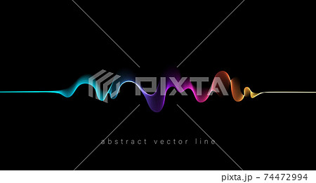 Abstract flowing wavy lines. Colorful dynamic wave. Vector design element for concept of music, party, technology, modern. 74472994
