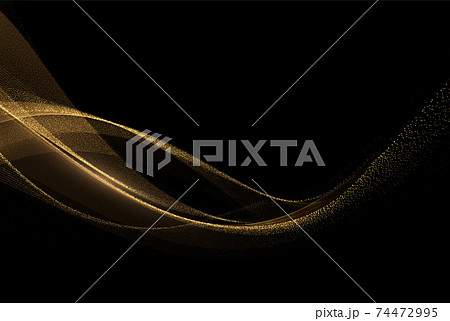 Abstract shiny color gold wave design element 74472995